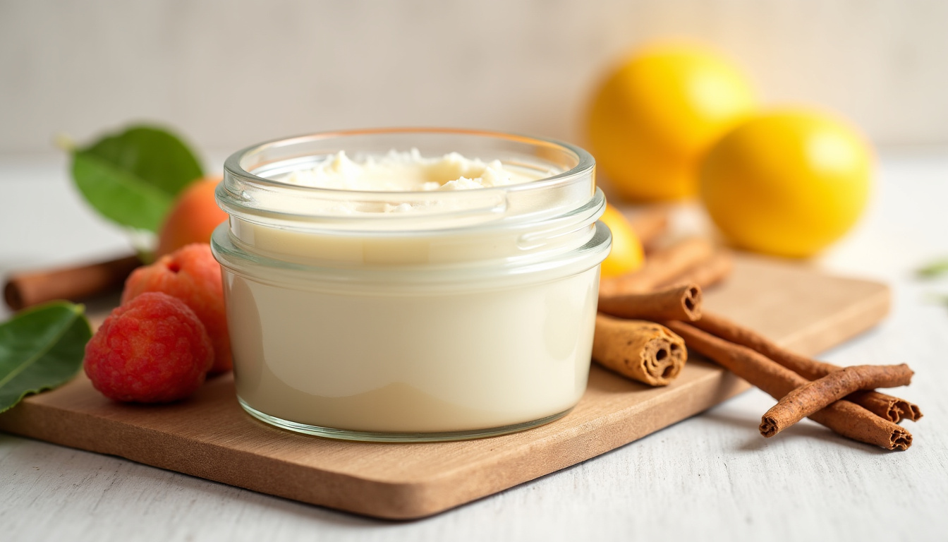 Différents ingrédients pour varier la crème sport: épices, fruits secs, lait végétal