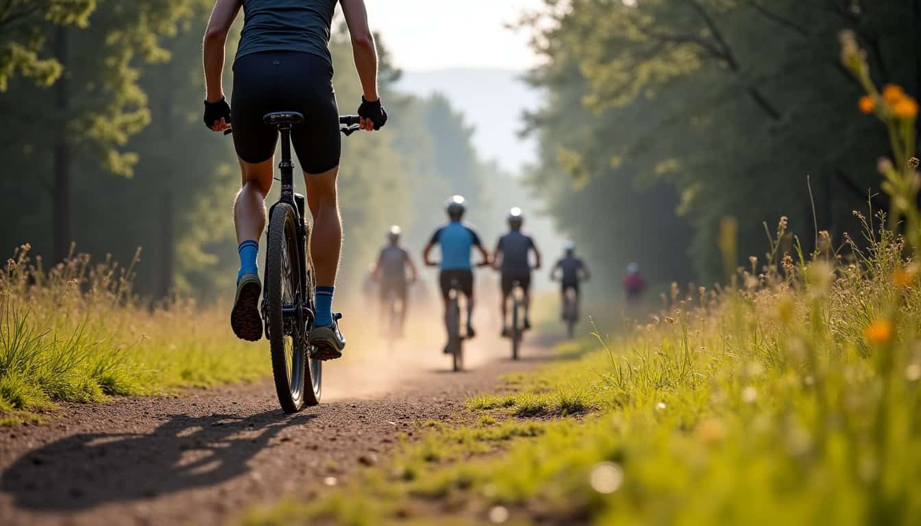 Festival de trail en Drôme avec nombreux coureurs sur un parcours nature