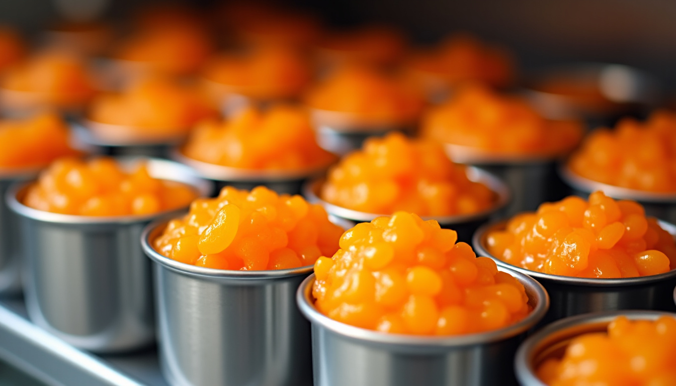 Pots de soupe de carottes prêts à être congelés, étiquetés et rangés dans un congélateur