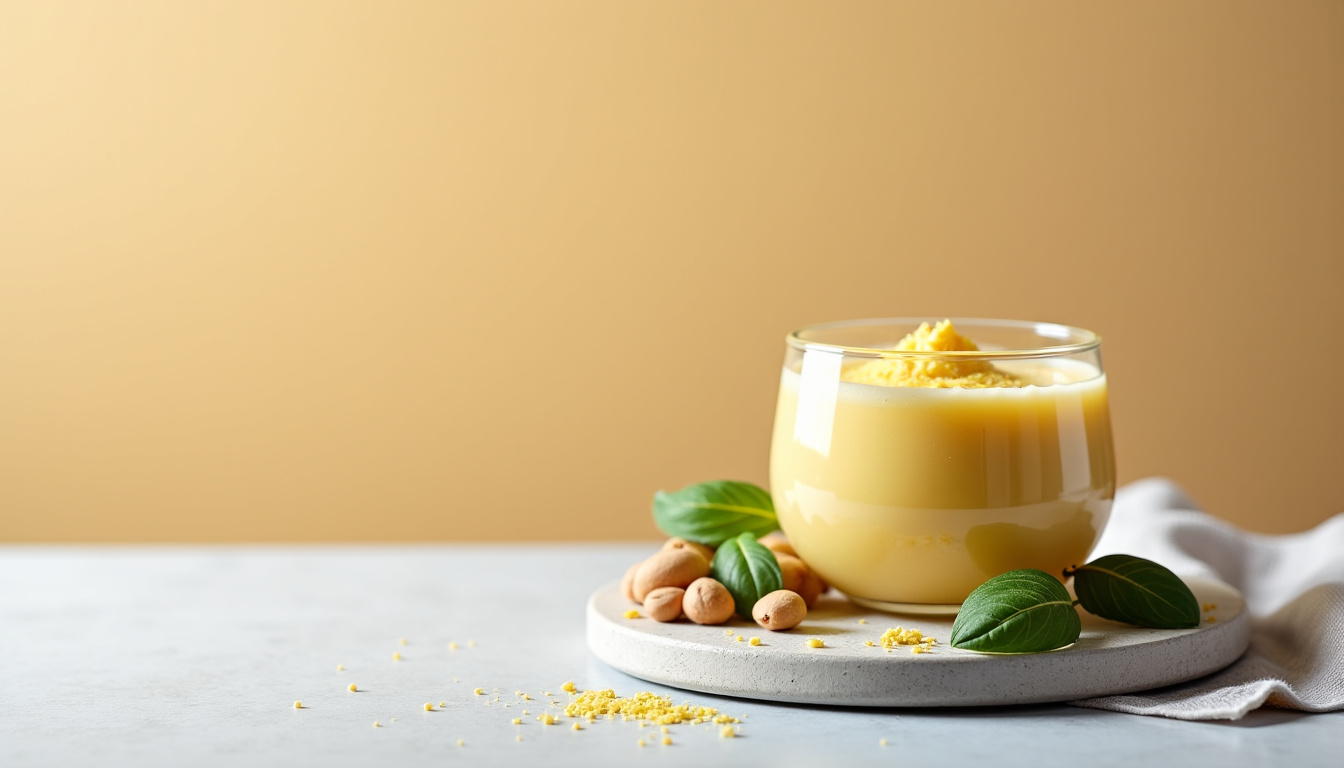 Préparation de crème sport maison dans un bol avec des ingrédients naturels visibles