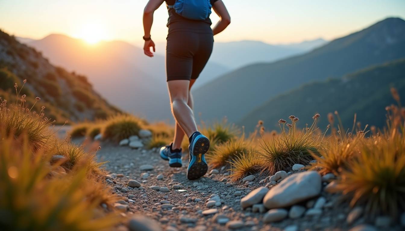 Randonneur chaussé de modèles à tige haute sur un parcours rocailleux en montagne