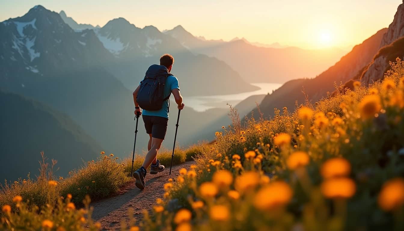 Claude Dartois en pleine course de trail dans les montagnes, vêtu d