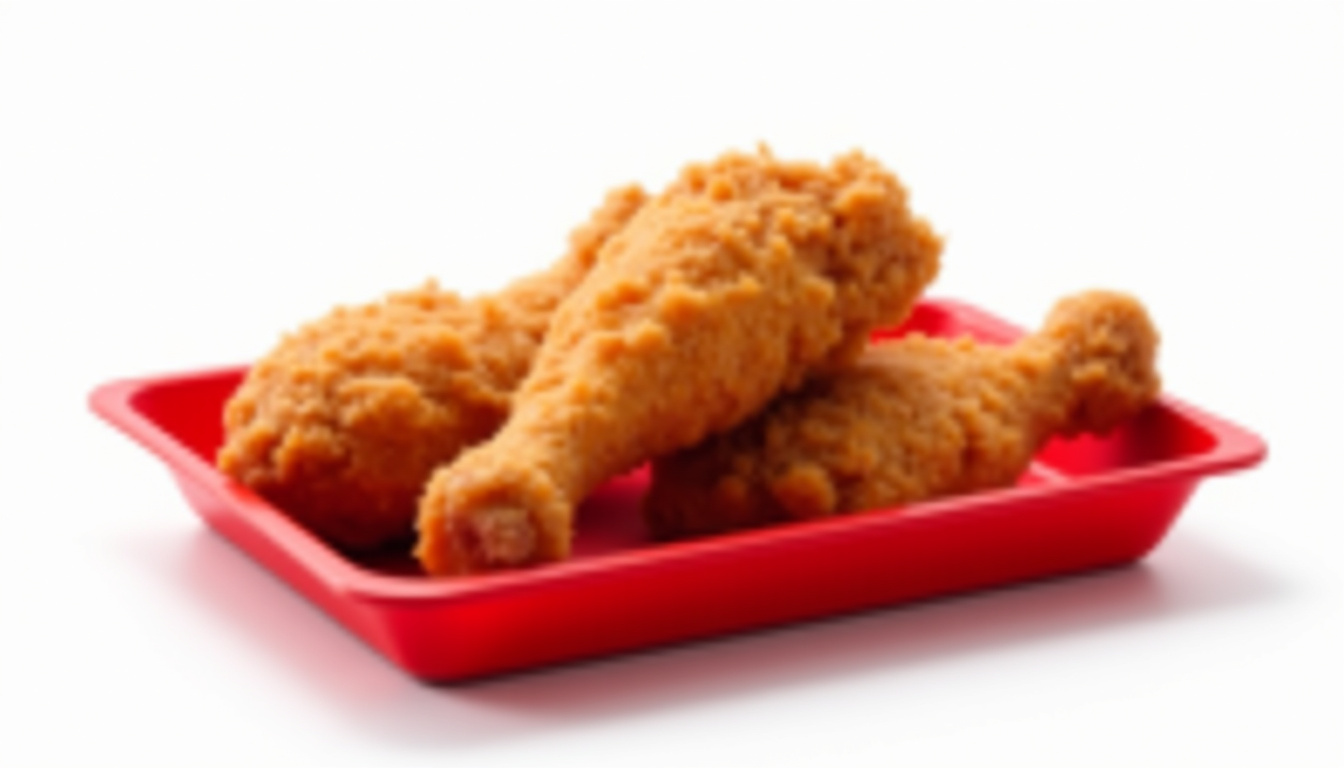Cuisse de poulet frit Original Recipe KFC posée sur un plateau de service