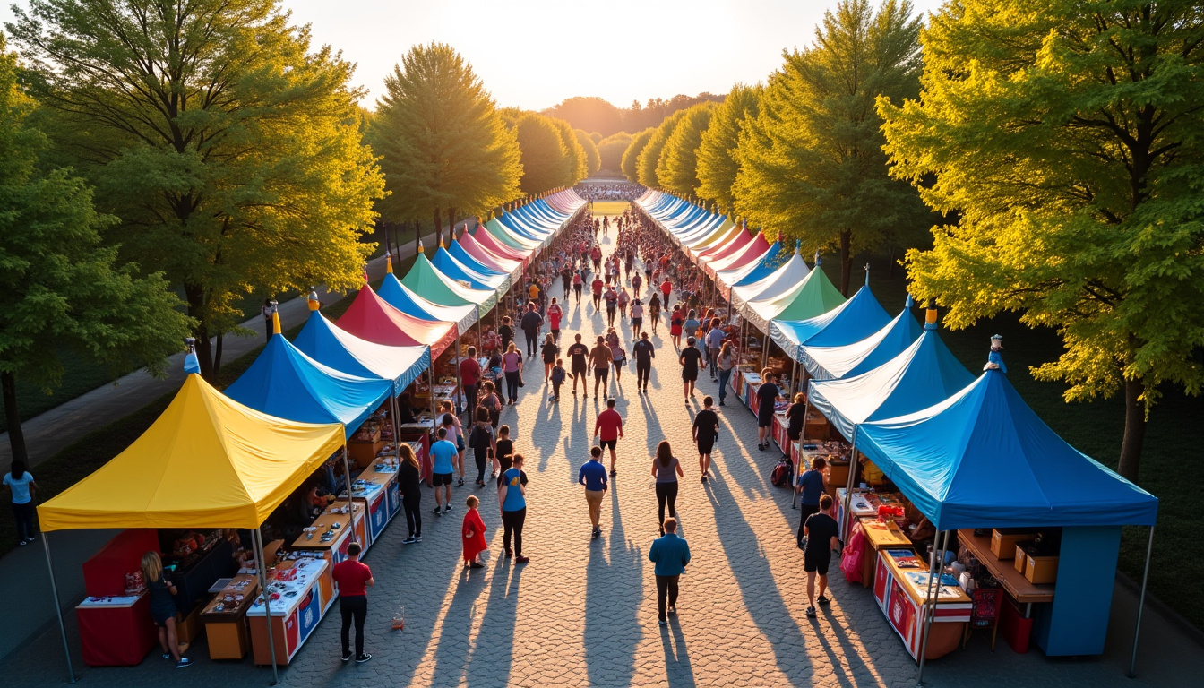 Vue du village du BrUT avec stands et animations